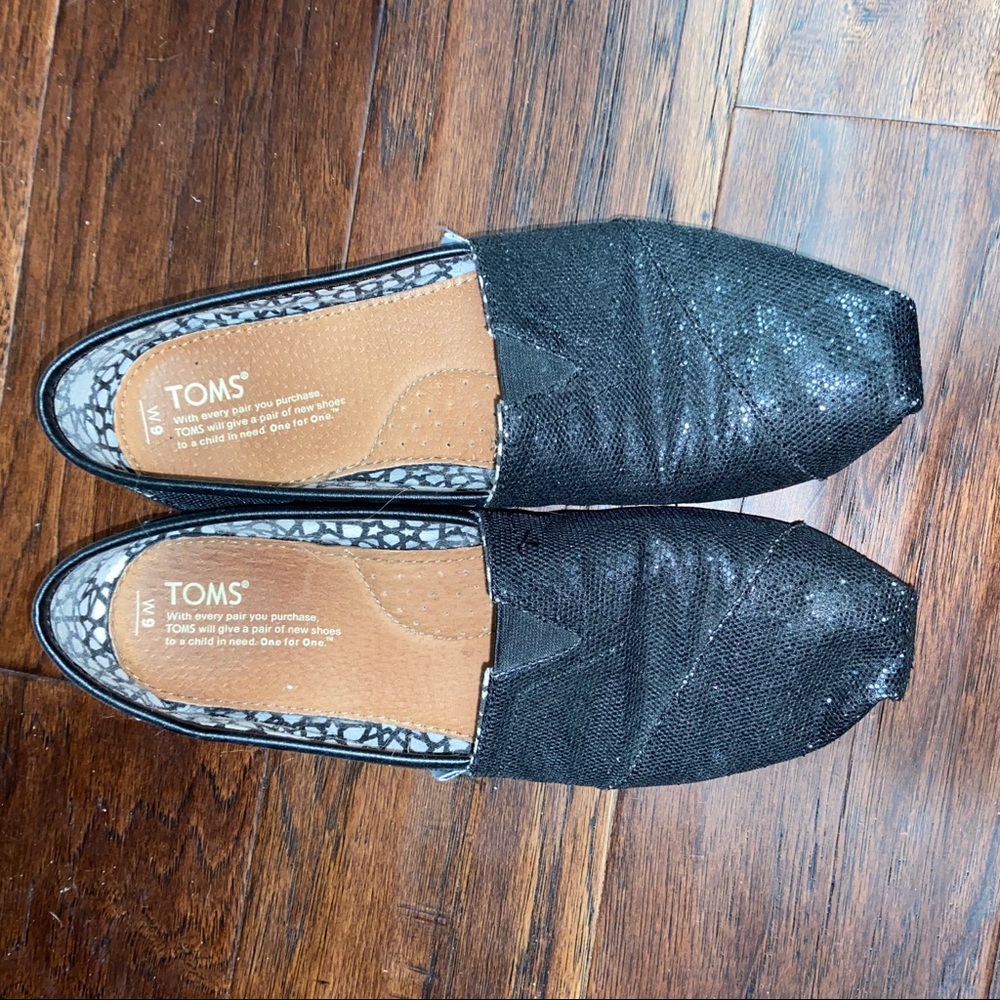 Black Sparkle Toms